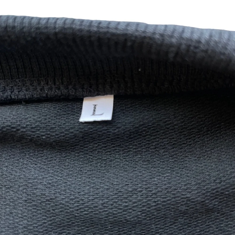 "Champagne Gang" Lightweight Black and White Long Sleeve Sweatshirt Size Large - Picture 6 of 6